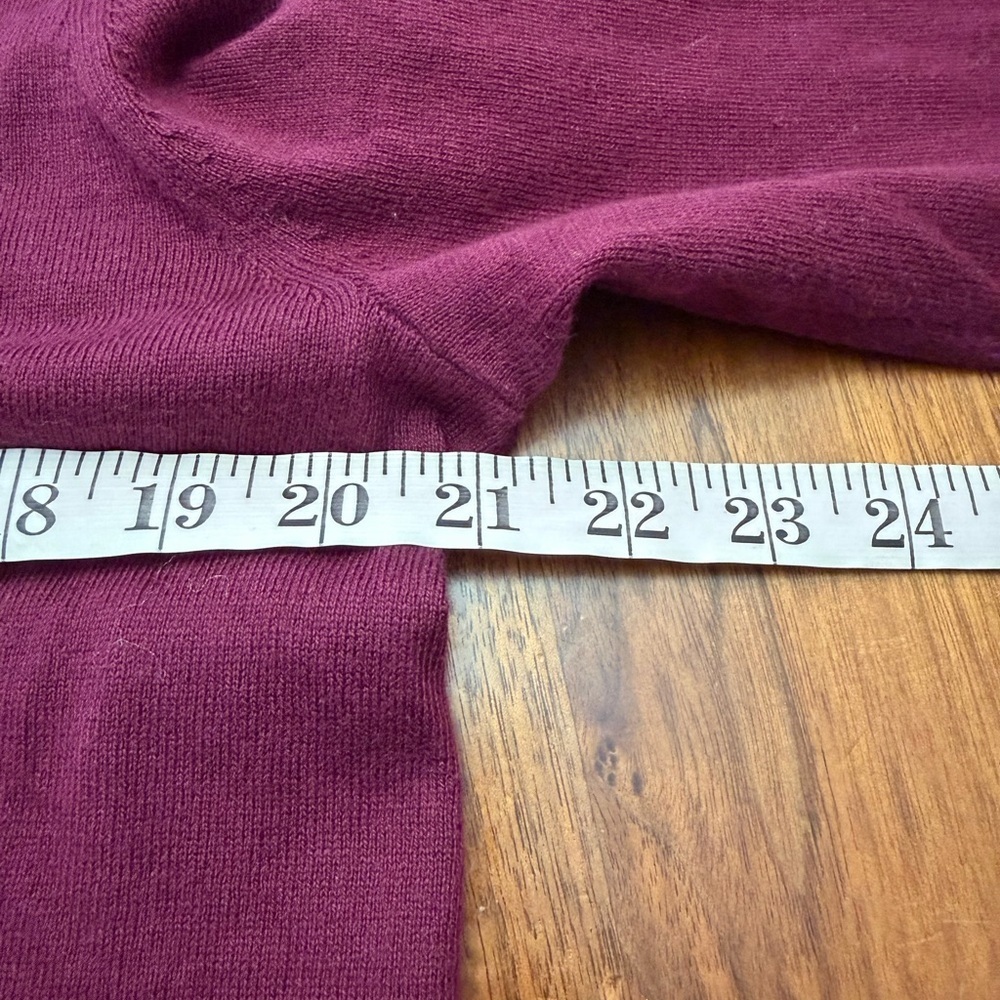 NWT J. Crew 100% Cotton Round Neck Sweater Maroon Button Shoulder Ruffled Preppy - Picture 10 of 12